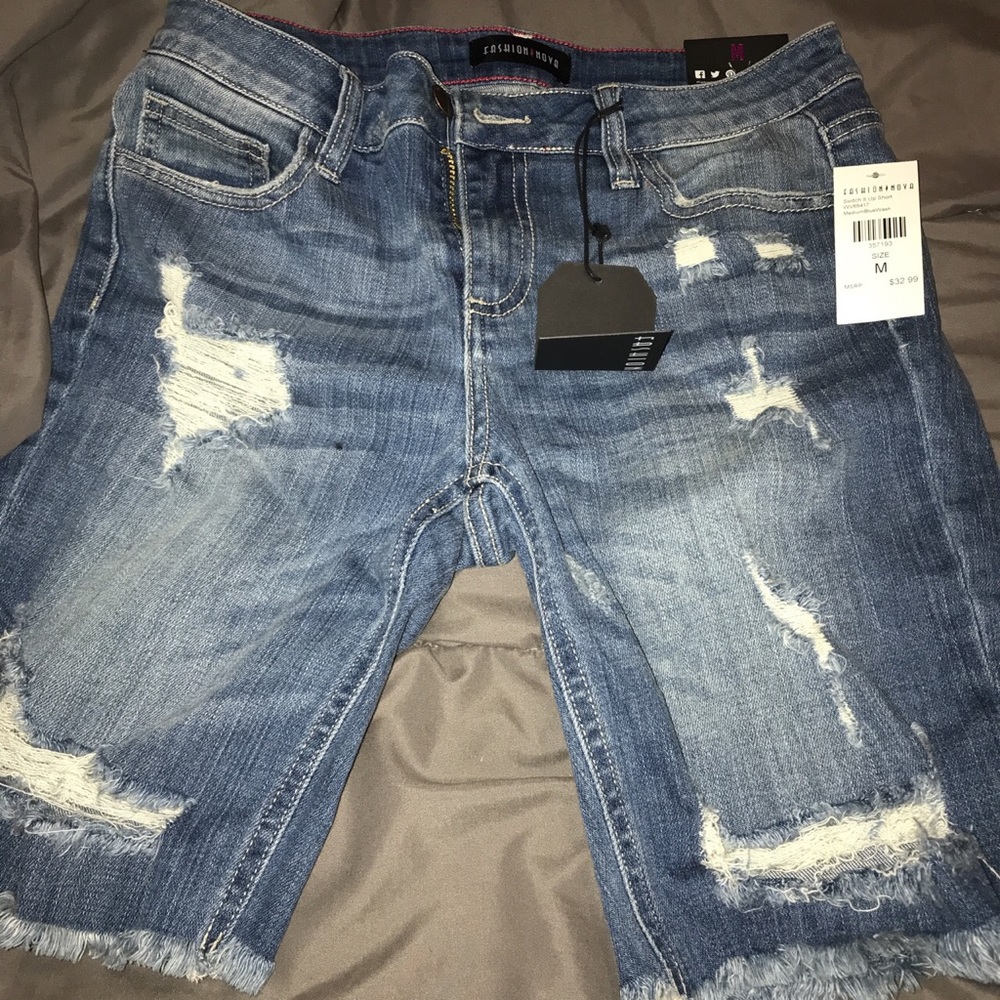Fashion Nova distressed shorts
